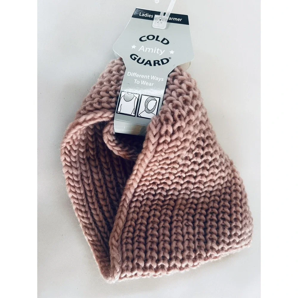 Amity Cold Guard Women's‎ Mauve Knit Neck & Head Warmer NEW Super Nice BxE